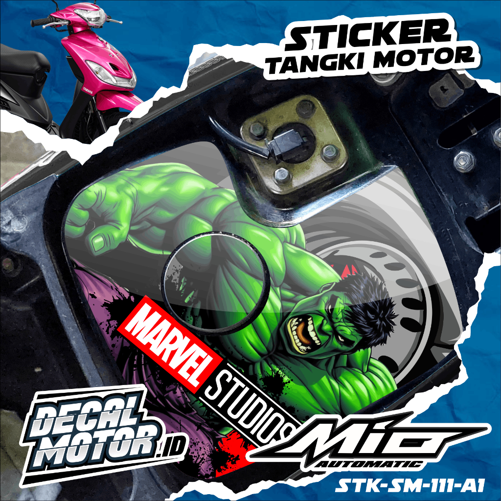 Yamaha Mio Sporty 2003-2008 สติ๊กเกอร์ถังแก๊ส Hulk Marvel Motif Premium Decal Anti-Scratch Waterproo