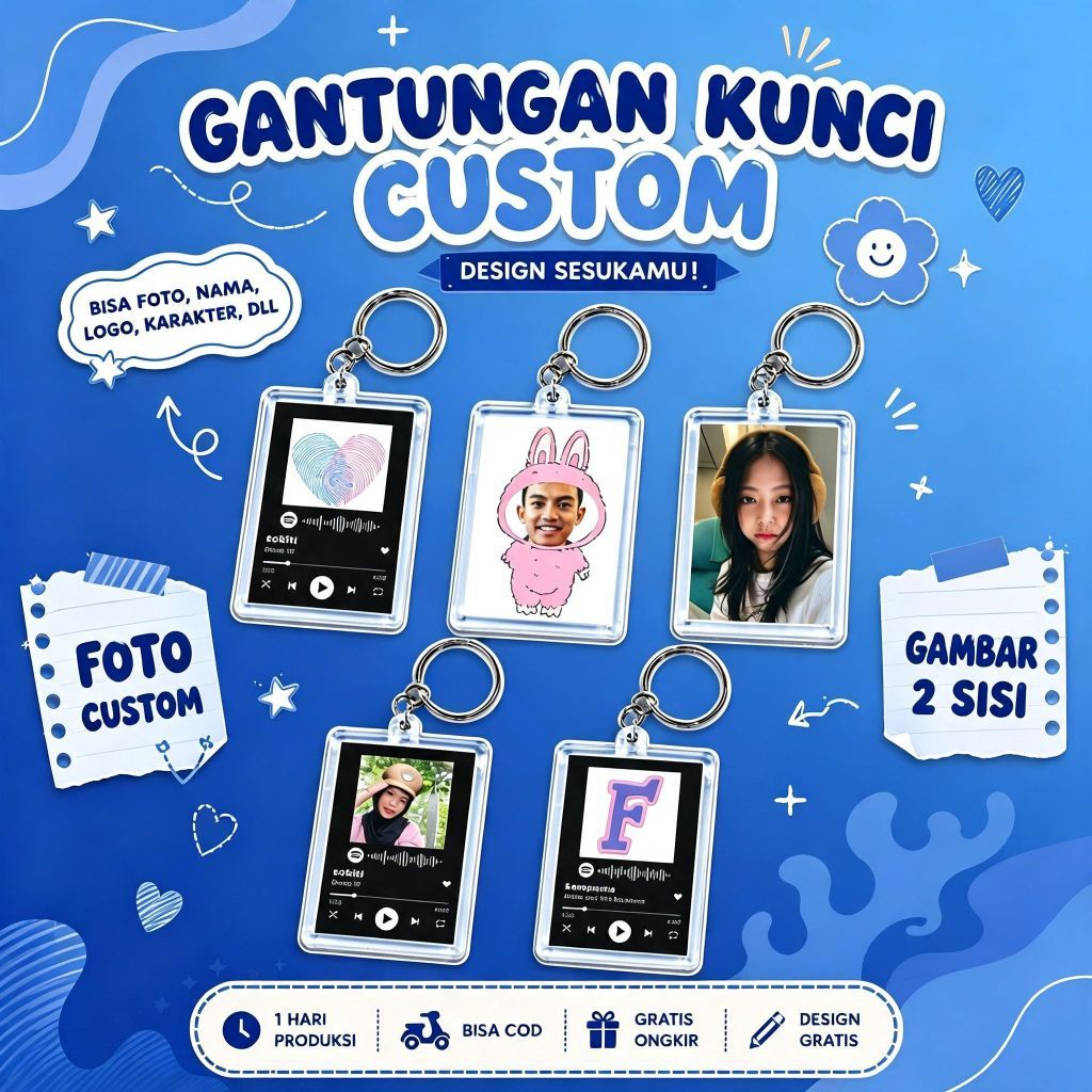 GUNDAN SPOTIFY CUSTOM KEYCHAIN / CUSTOM ACRYLIC KEYCHAIN PHOTO ETC.