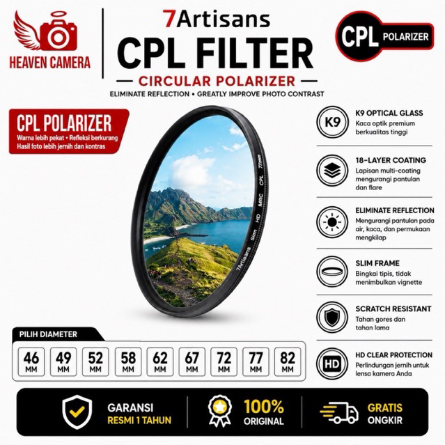 7artisans Photoelectric CPL Circular Polarizer Filter Camera (46-82mm)