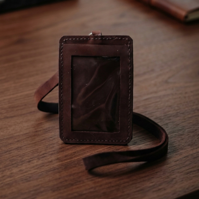 SIRCO Heritage Lanyard Id Card Name Tag Cardholder หนังแท้พรีเมี่ยม มัลติฟังก์ชั่น Handmade