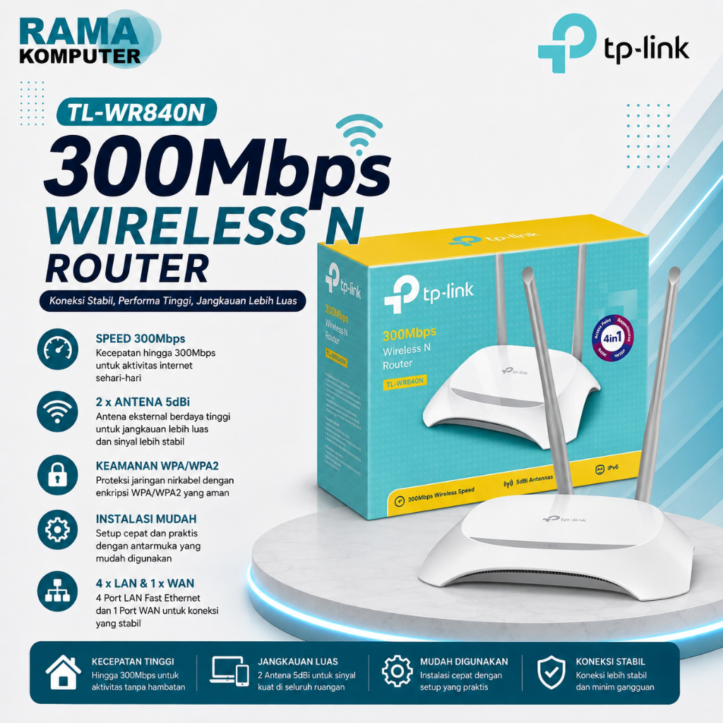 TP-LINK TPLINK TL-WR840N 300Mbps TPlink WiFi Wireless N Router