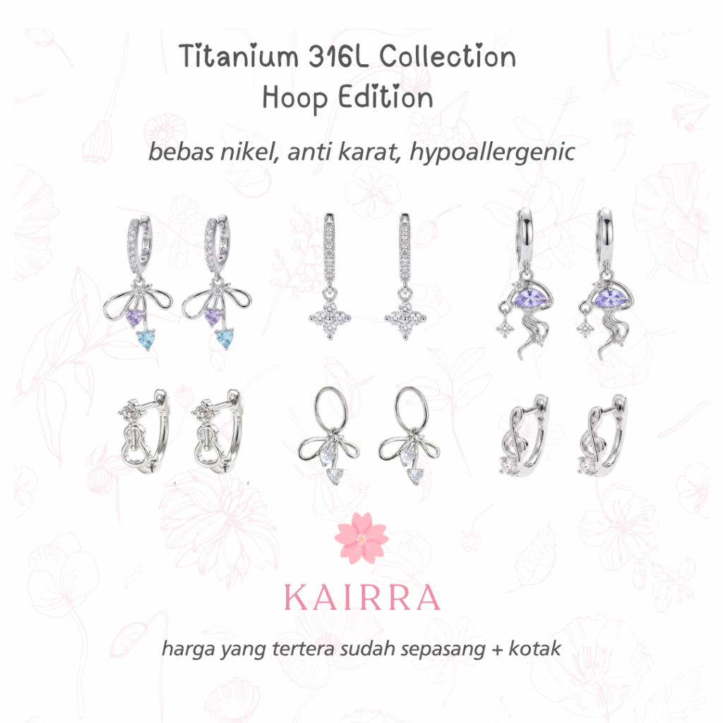 Kairra - ต่างหูไทเทเนียม 316L Hypoallergenic Hoop Edition