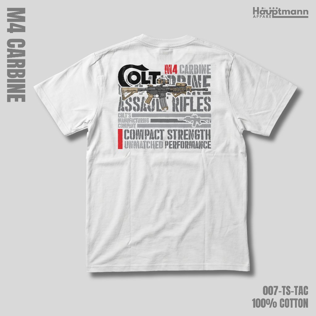 Hauptmann - เสื้อยืด Unisex - M4 Carbine - Tactical - US - Cotton 100% - Premium - 007