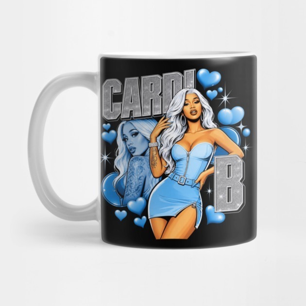 Clueless Cardi B Vintage Retro Art - แก้วชา Cardi B