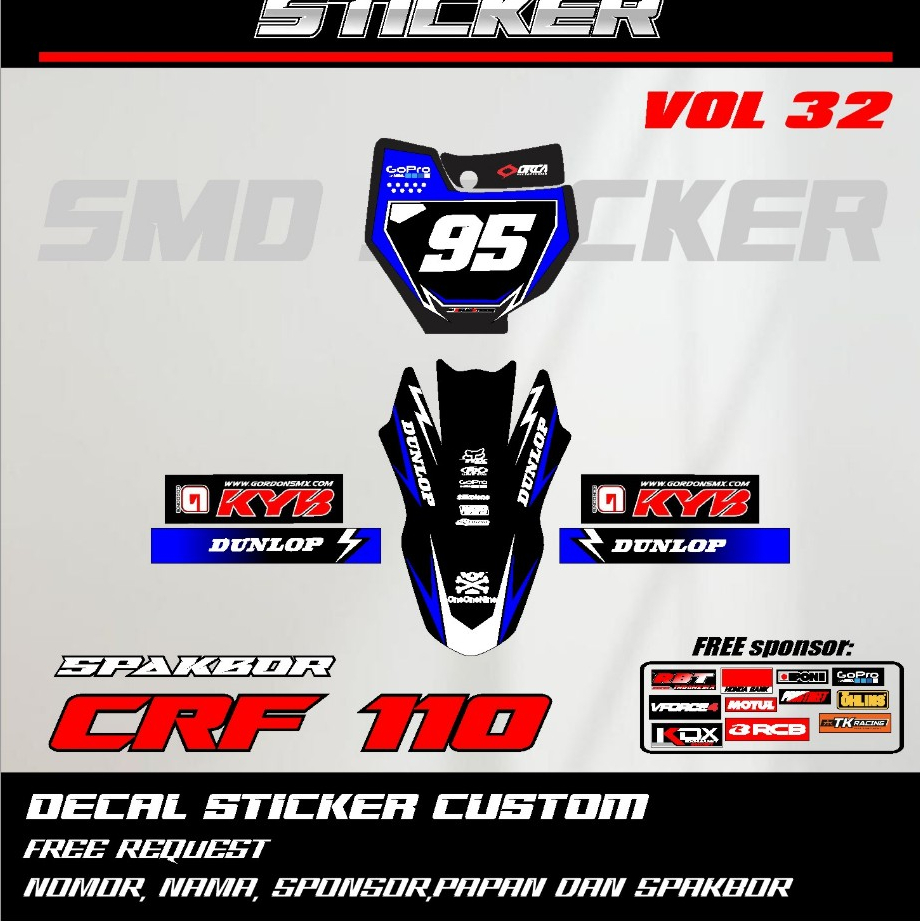 DECAL STICKER NUMBER PLATE KTM SPAKBOR CRF 110 ใหม่ล่าสุด MOST VIRAL STICKER SMD vol 32