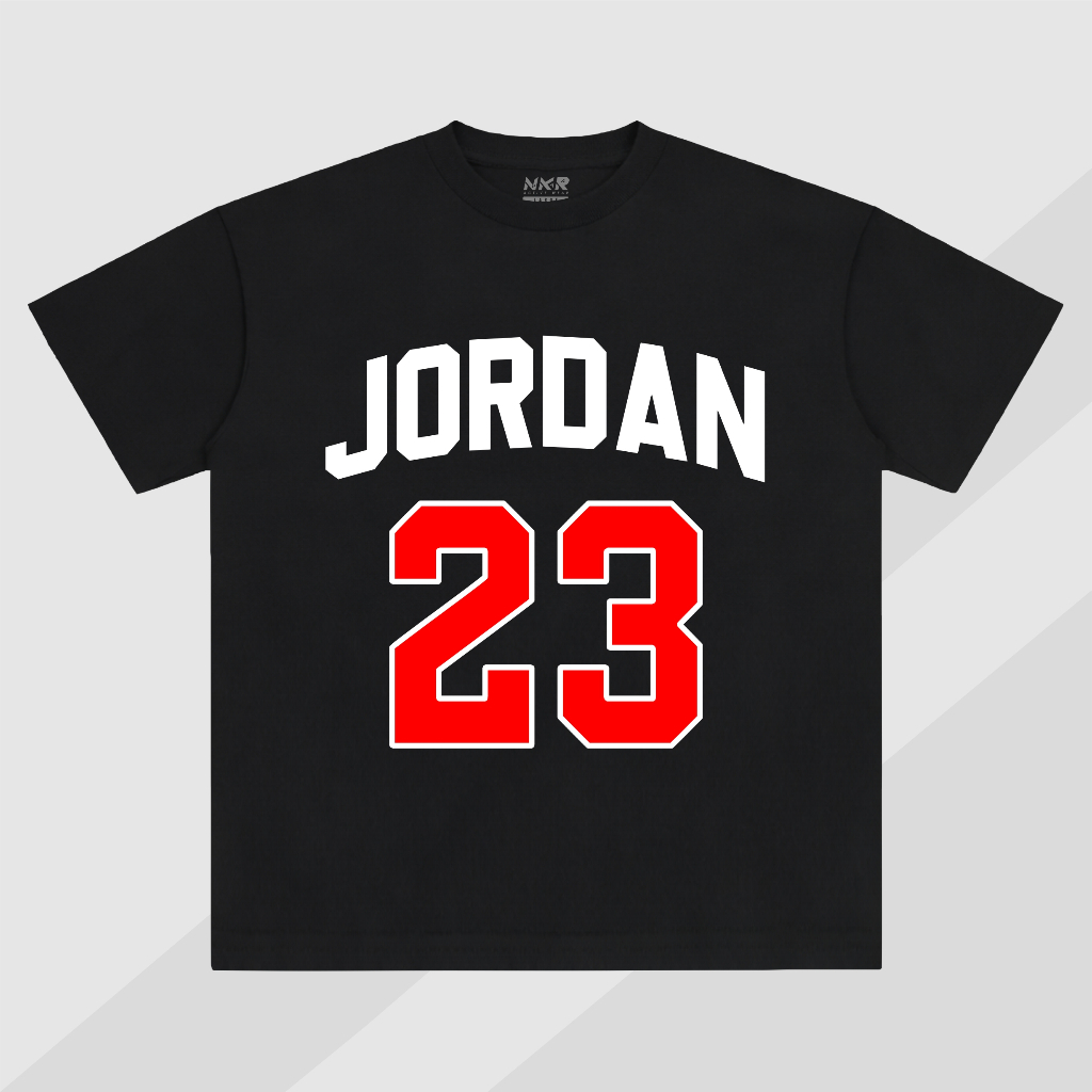 Nakara - เสื้อยืดผ้าฝ้ายขนาดใหญ่ Heavyweight - Tribute To Player Jordan - สีดํา