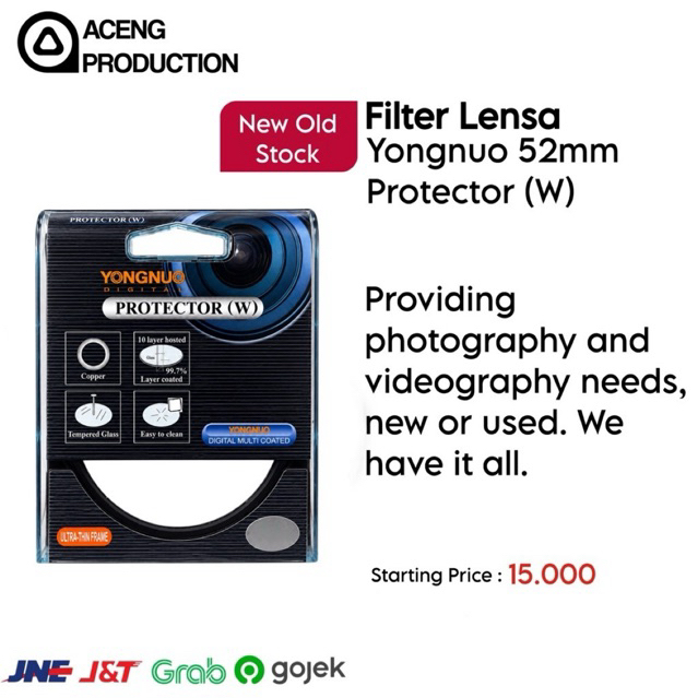 Yongnuo Filter 52mm-77mm Protector (W)