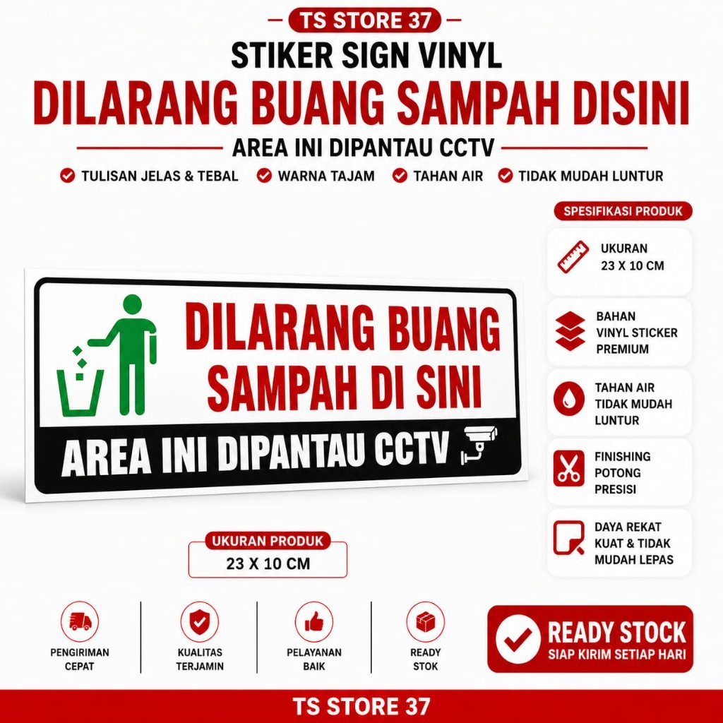 DO NOT THROW GARBAGE HERE THIS AREA IN CCTV MONITOR 23 x 10 CM READY TO SHIP