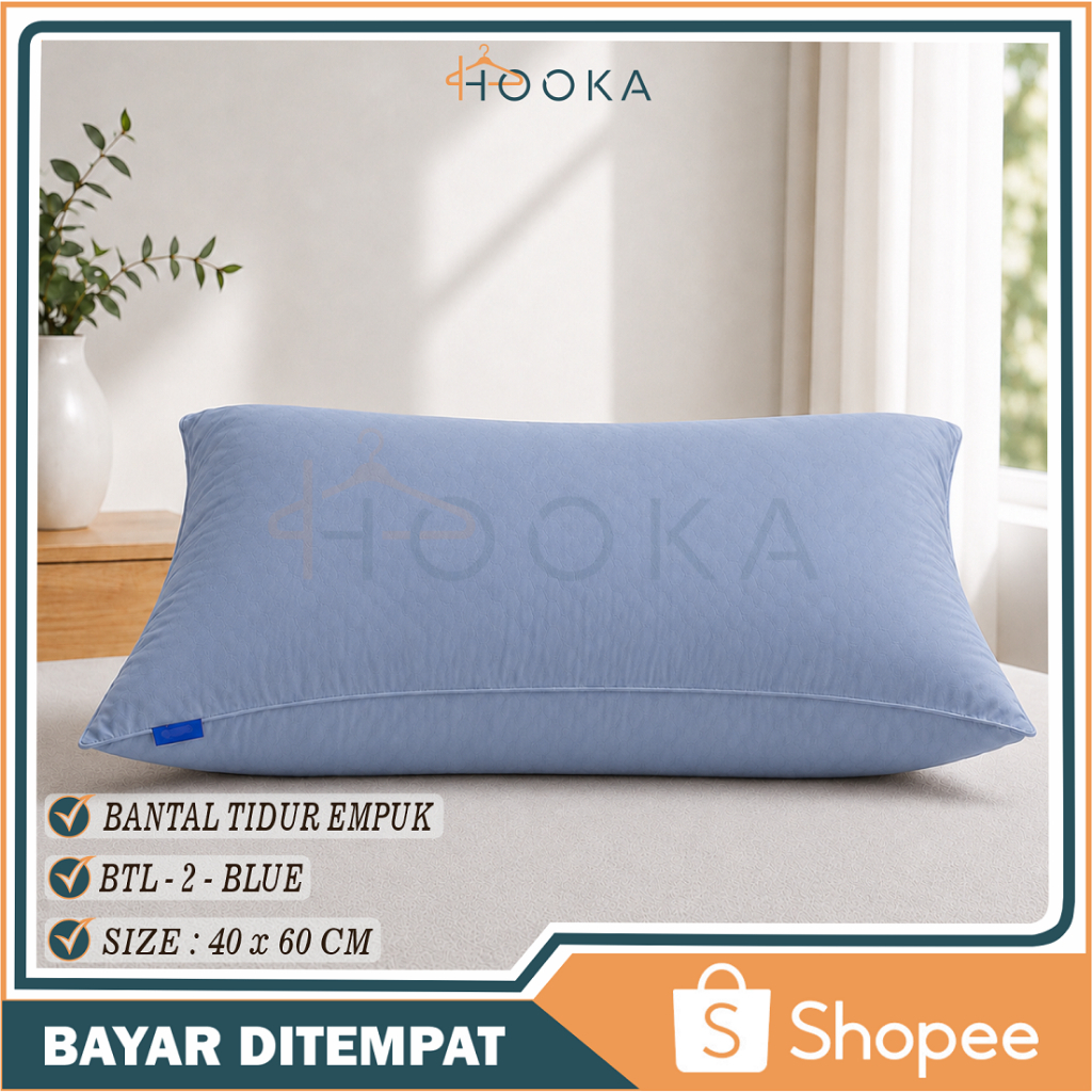 HOOKA Dacron หมอนโรงแรมและหมอนข้าง ขนาด 45 x 65 ซม. ไม่หย่อนง่ายและทนทาน