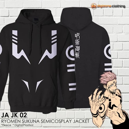 Jujutsu Kaisen Ryomen Sukuna Tattoo Anime Hoodie Jacket JA JK 02