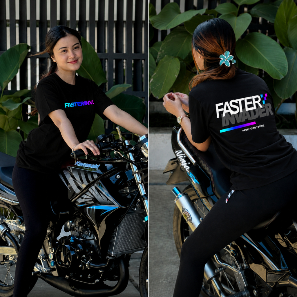 FASTER INVADER MENS RACING T-SHIRT / LAST LATEST DISTRO MENS T-SHIRT / CUSTOM RACING T-SHIRT / COOL 