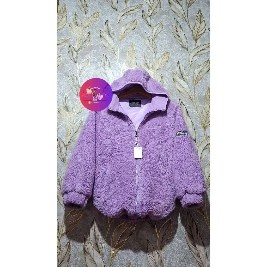 Sherpa Hoodie ยี่ห้อสีม่วงฤดูหนาว Sherpa Jacket