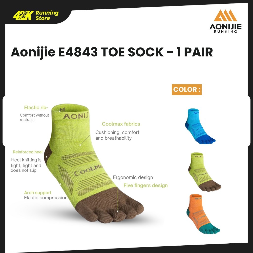 Aonijie E4838 ถุงเท้าวิ่งนิ้วเท้า 1 PAIR/1 PAIR - ถุงเท้านิ้วเท้าวิ่งปั่นจักรยาน