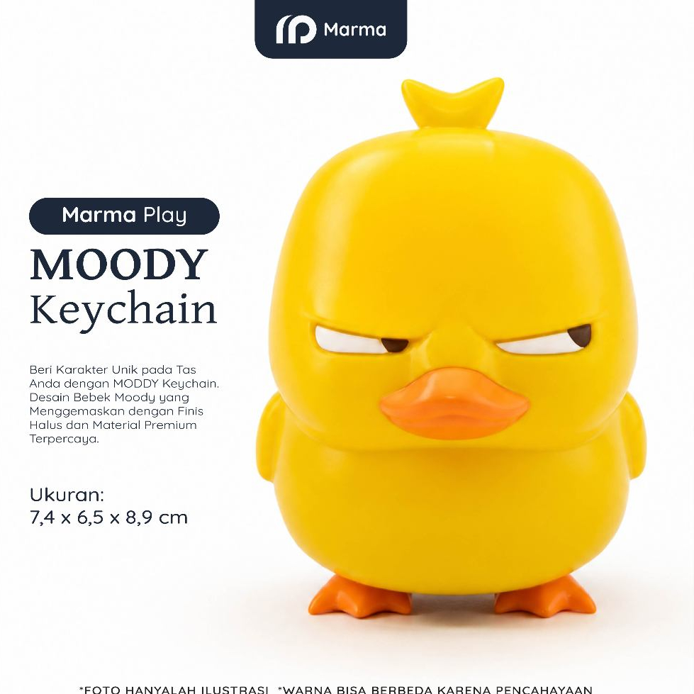 GANTUNGAN Marma Play MOODY พวงกุญแจ - Moody Aesthetic Bag Charm พวงกุญแจเป็ดเหลือง