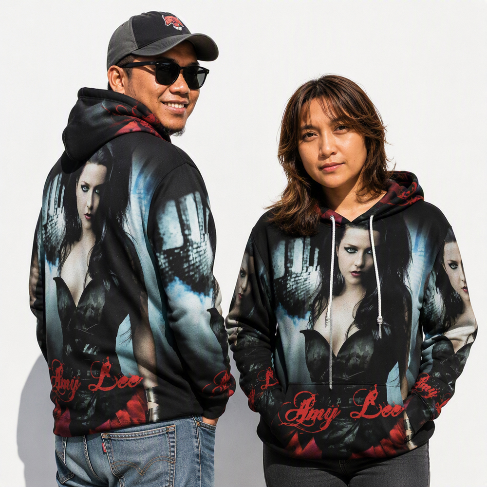 Amy Lee Evanescence Hoodie เสื้อกันหนาวโพลีเอสเตอร์พิมพ์ลายเต็ม | ป. 3 วัน