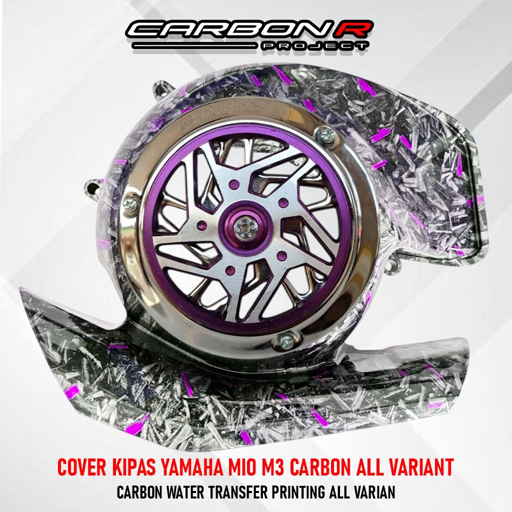 UNGU Mio M3 คาร์บอนปลอมสีม่วงพัดลมชุด Spinner Bigproject PNP Mio Soul GT 125 Mio Z Mio S Xride 125