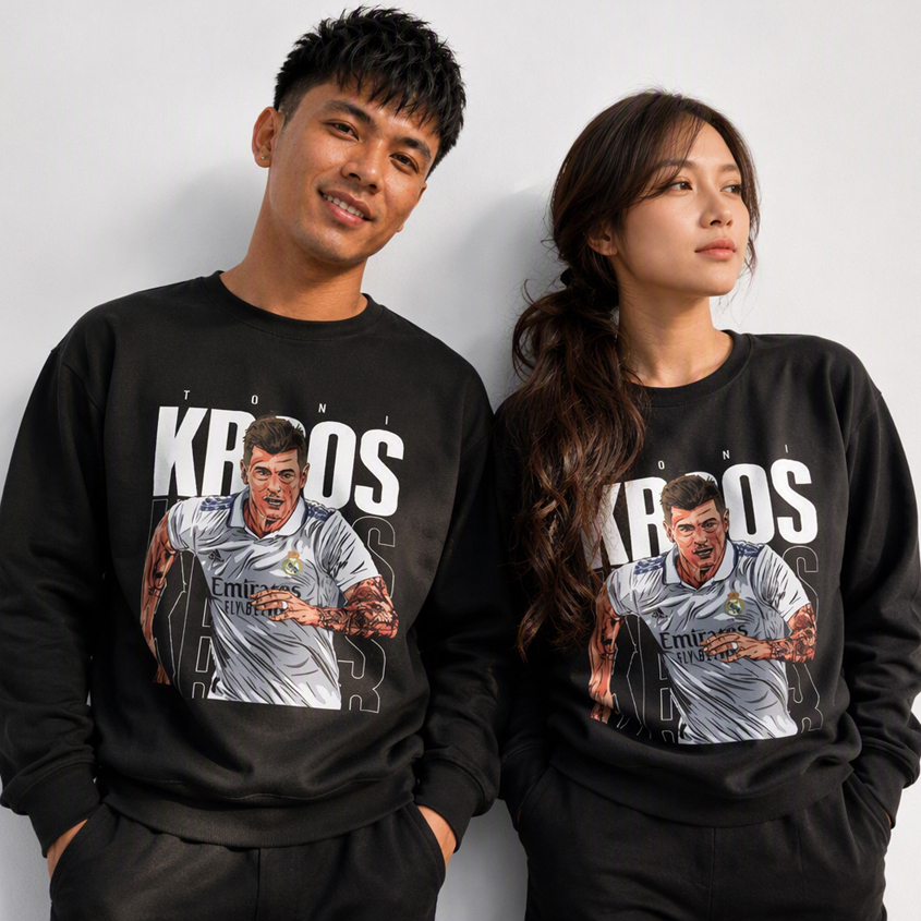 KATUN Toni Kroos Crewneck Sweatshirt Casual Cotton Unisex Cotton Fleece