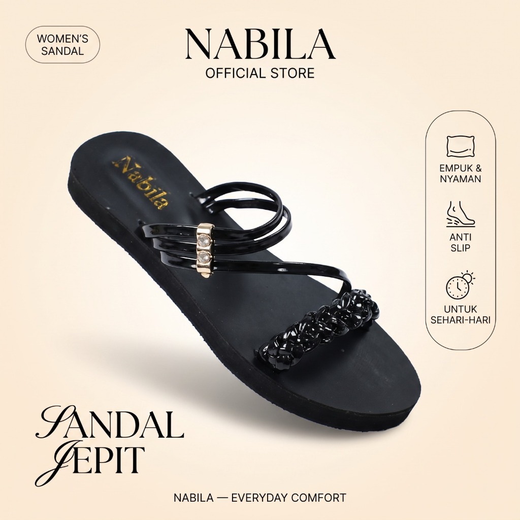 รองเท้าแตะส้นแบนยางผู้หญิง Nabila Avira