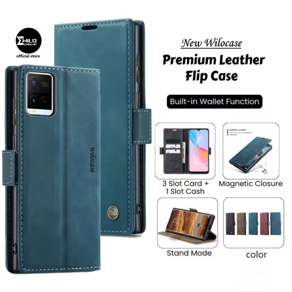 ใหม่WilocaseสําหรับVivo Y21A/Vivo Y21G/Vivo Y21Tพรีเมี่ยมหนังกระเป๋าสตางค์ฝาครอบโทรศัพท์กันกระแทก