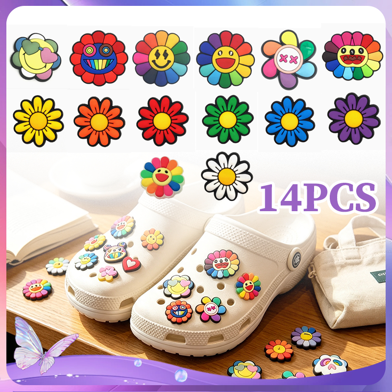 Charm Jibbitz Daisy Flower Crocs Sandals Charm Jibbitz Daisy Flower Crocs Sandals 14 ชิ้น