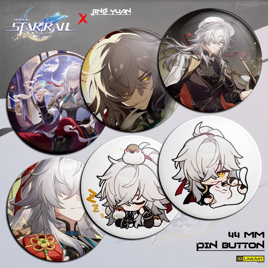 JING YUAN HONKAI STAR RAIL CHARACTER Pin 3D ผ้าใบลามิเนตโฮโลแกรมกันน้ํา 44 มม.