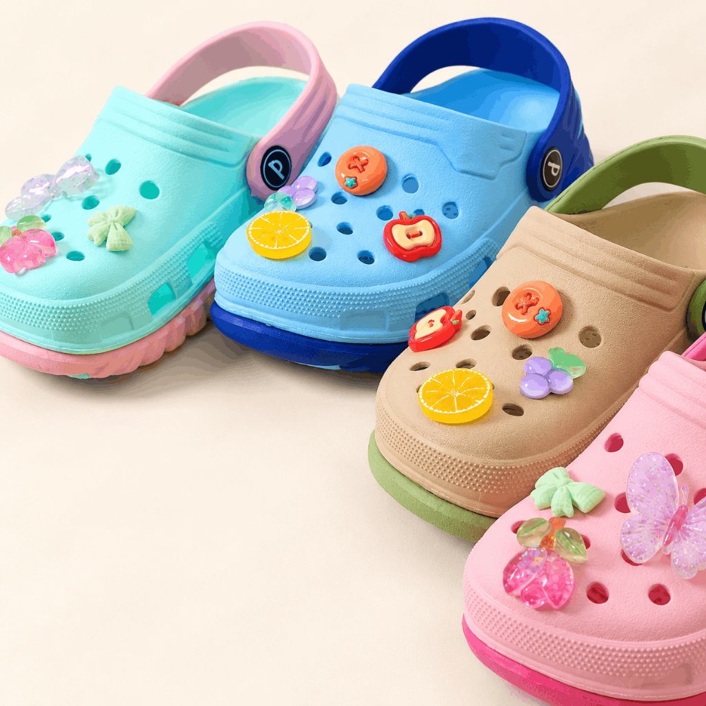 Porto Gummy Sandals สําหรับเด็ก Clog รองเท้าแตะกันลื่นน่ารักสําหรับเด็กหญิงและเด็กชายพร้อม Charm