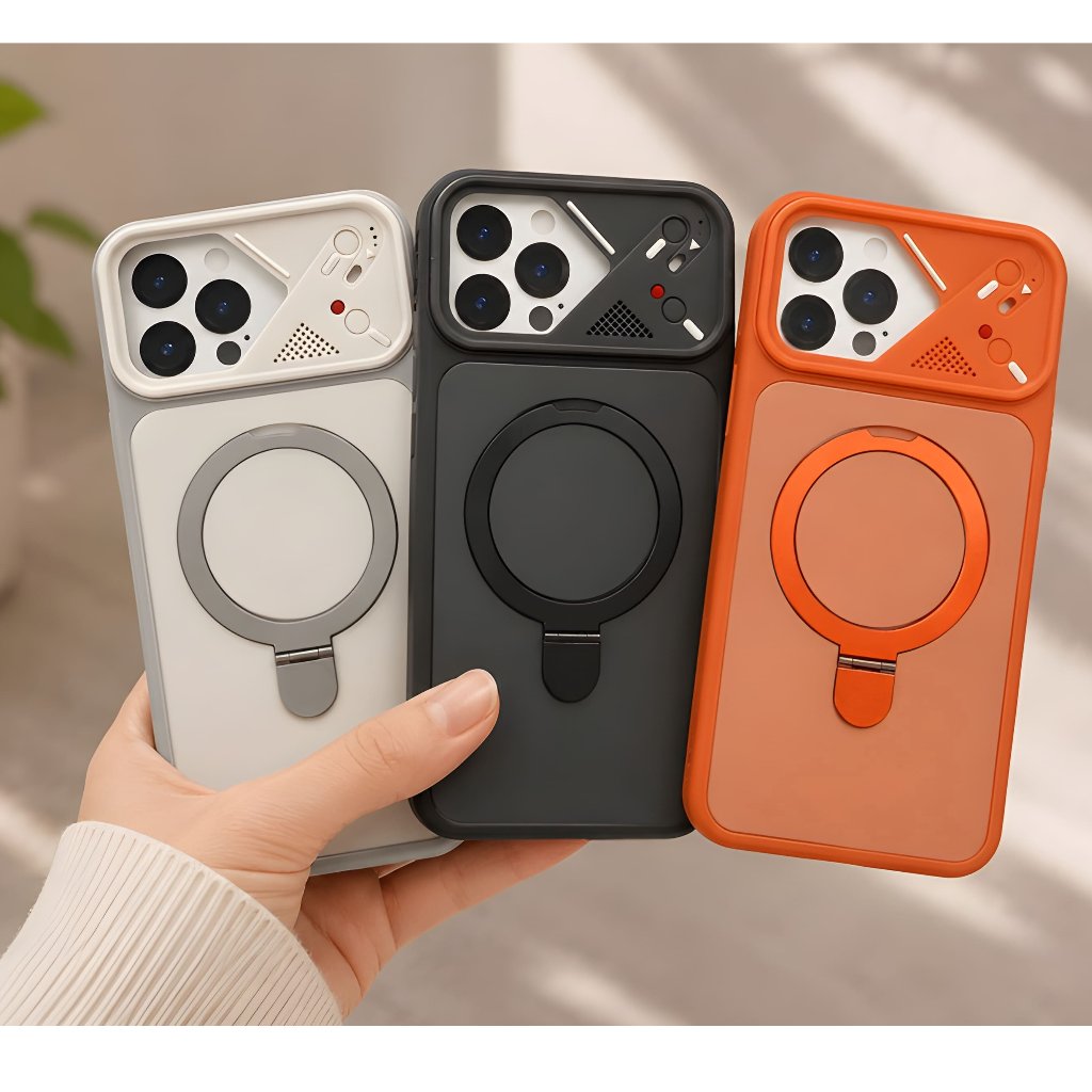 Magnetic Tech สําหรับ Iphone 15 15 pro 15 pro max Design Magnetic Ring Standing Sockproof Soft - 1, 