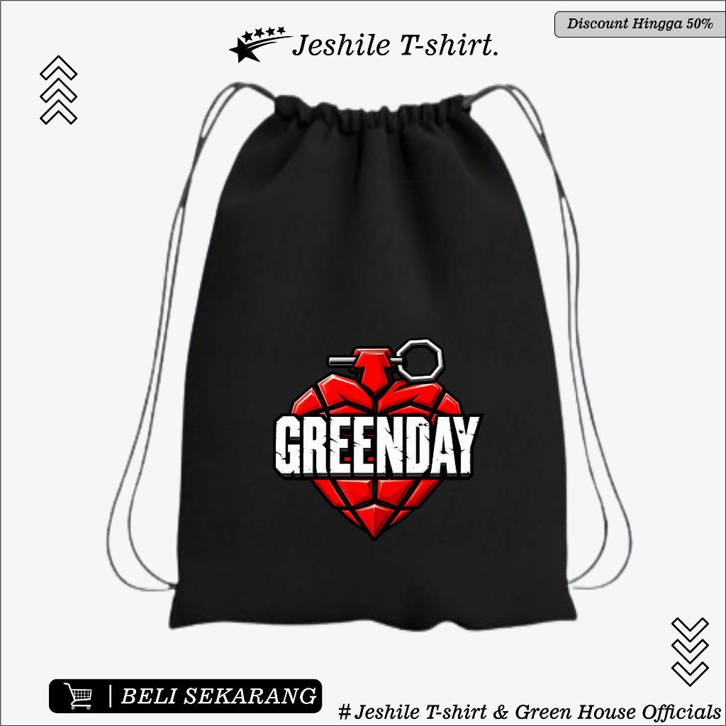 Greenday Black Drawstring Bag By Green House