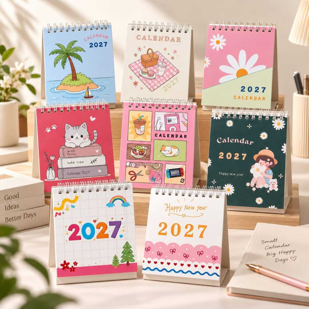 CALENDAR 2027 - MINI CALENDAR - AESTHETIC CALENDAR - DESK CALENDAR