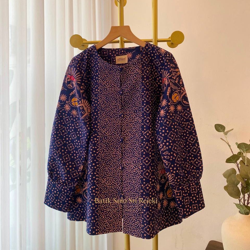 KATUN SSR | ผู้หญิง BATIK BLOUSE พร้อม BETAWI MOTIF | ท็อปไตรคอตเต็มที่ผลิตในผ้าฝ้ายพรีเมี่ยม