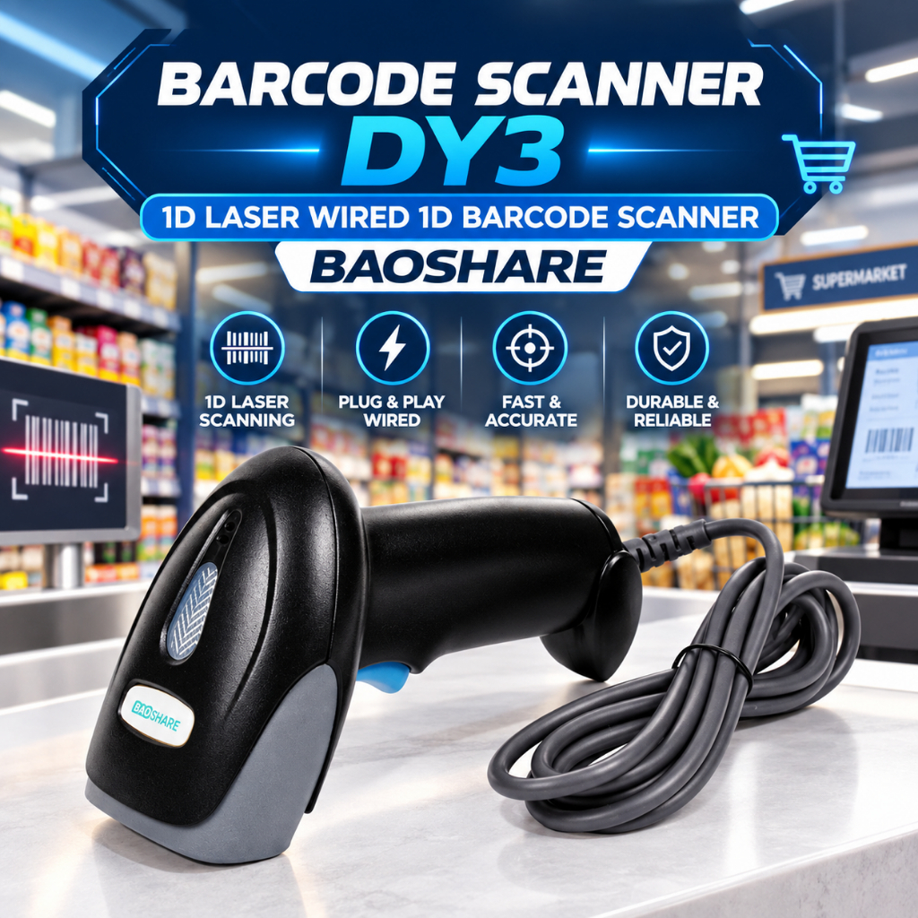 BARCODE SCANNER DY3 1D เลเซอร์ไร้สาย 1D บาร์รหัส SCANNER BAOSHIRE