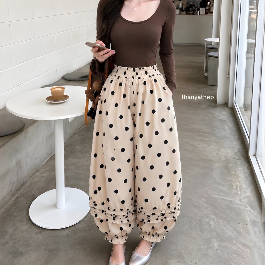 RX FASHION - OBELLA BALLON PANTS / BALLOON PANTS RUFFLE POLKADOT MOTIF - NP