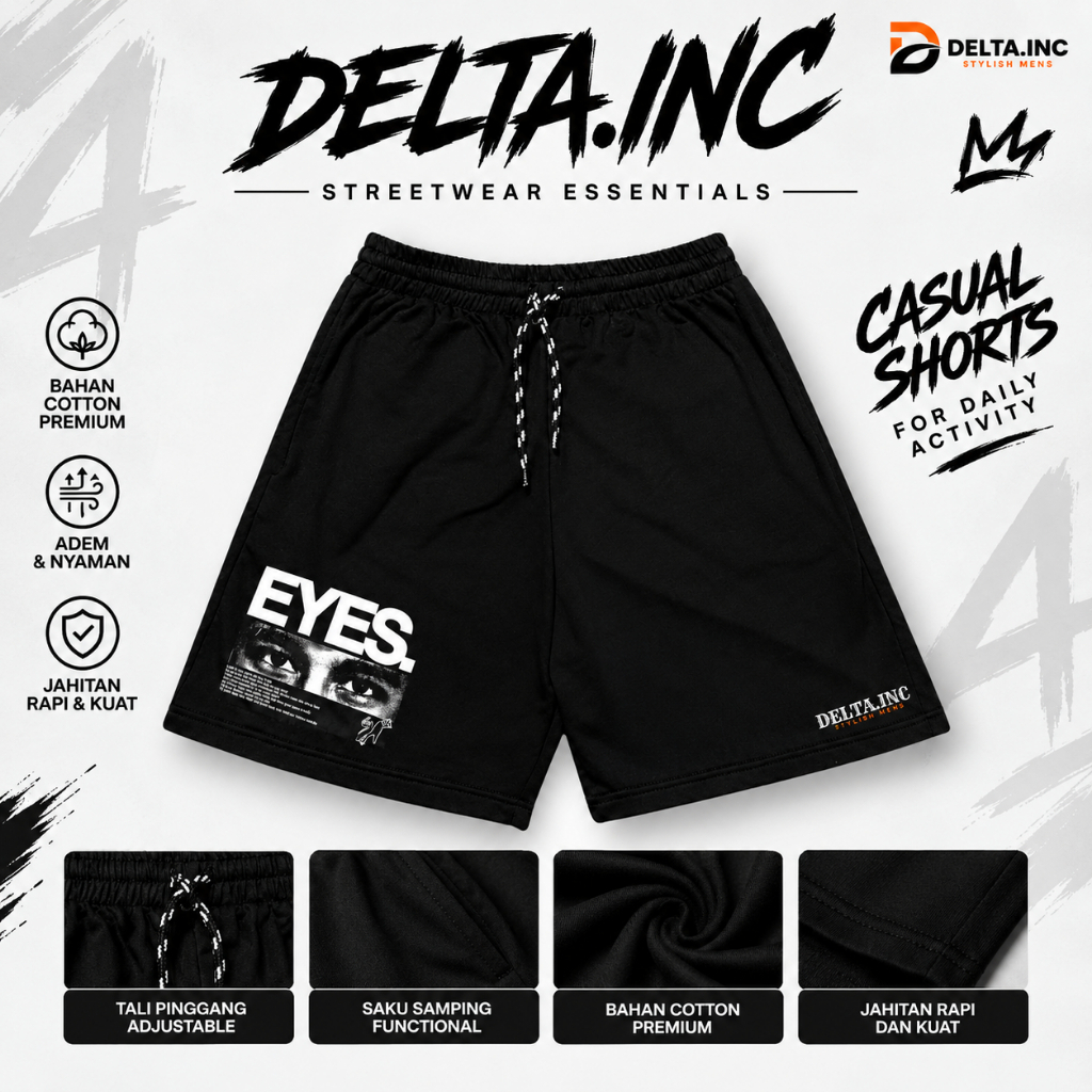 กางเกงขาสั้นผู้ชาย Delta Fleece เท่และนุ่ม สวมใส่สบายทุกวัน
