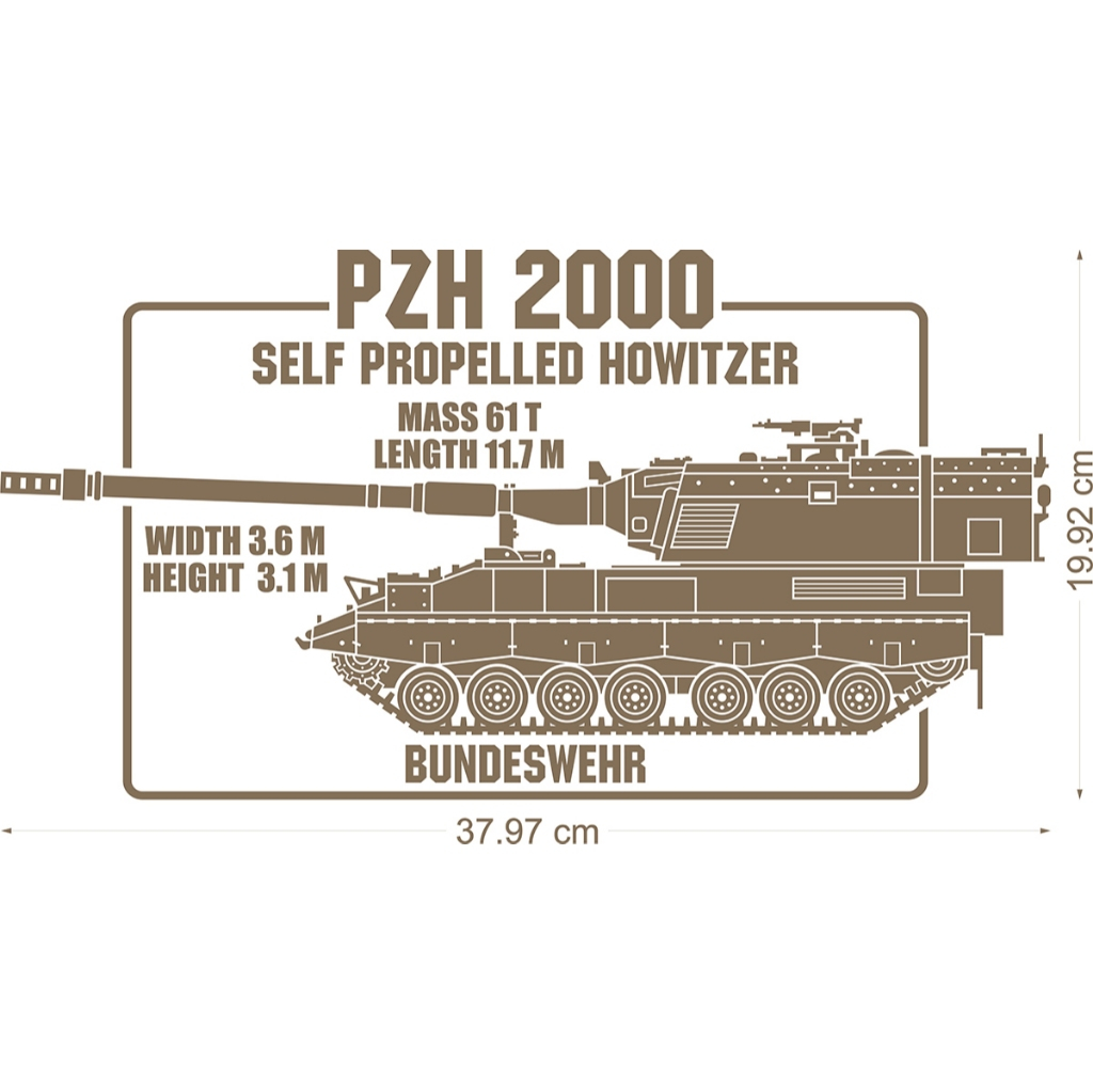 PZH 2000 Self Propelled Howitzer (สติ๊กเกอร์ตัด/สติ๊กเกอร์รูปลอก)