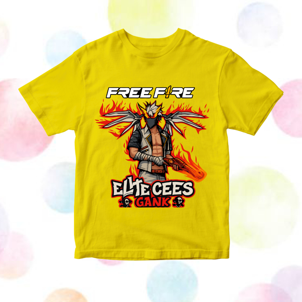 Free Fire Distro Boys T-Shirt - Gank Sg2 One Puch Man Boys Tops อายุ 1 - 10 ปี