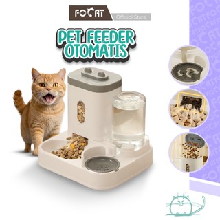 FOCAT Tempat Makan & Minum Otomatis Kucing Anjing M07 Automatic Pet Feeder /  Dispenser Kastil 2IN1