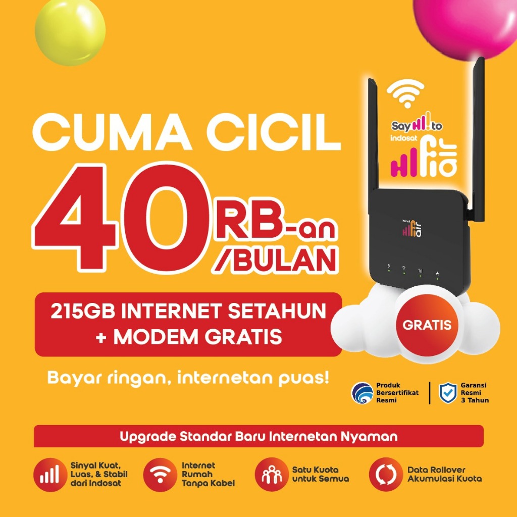 HKM0127+ Hifi Air Indosat Modem WiFi เราเตอร์ไร้สาย 4G CPE LTE ฟรี Quota 215GB - สีดํา