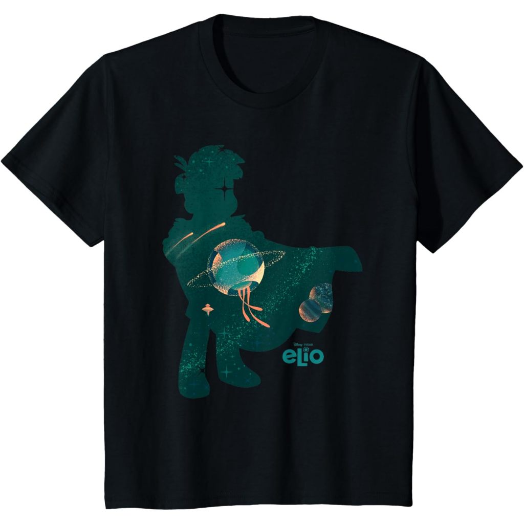 เสื้อยืดวินเทจ Disney Pixar Elio Silhouette Space Adventure