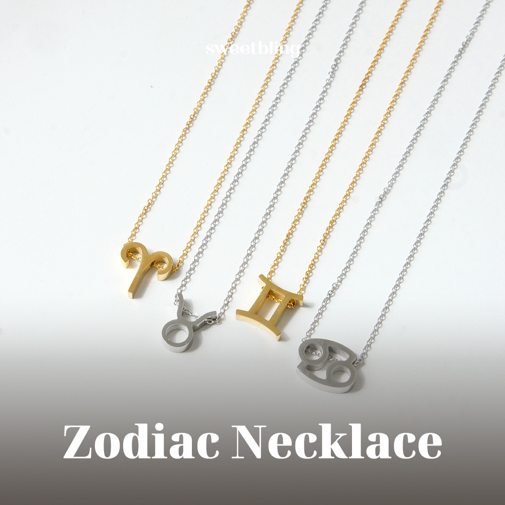 SWEETBLING - Zodiac Necklace | Kalung Zodiak Sign Adjustable Anti Karat