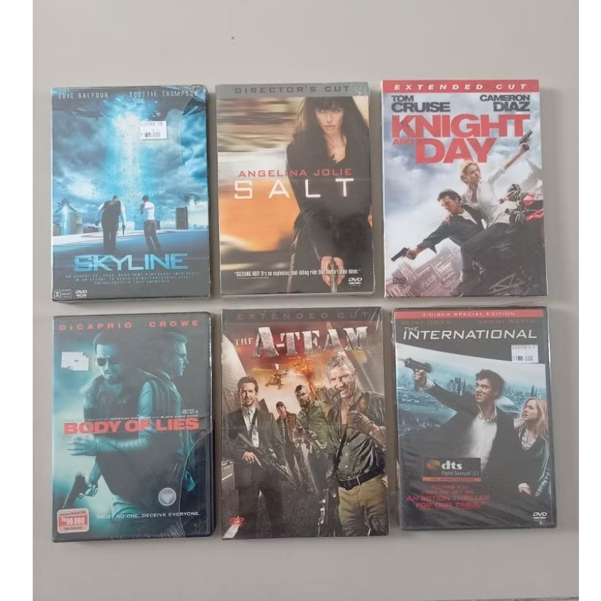 DVD FILM SKYLINE/SALT/KNIGHT AND DAY/BODY OF LIES/THE A-TEAM/THE INTERNATIONAL