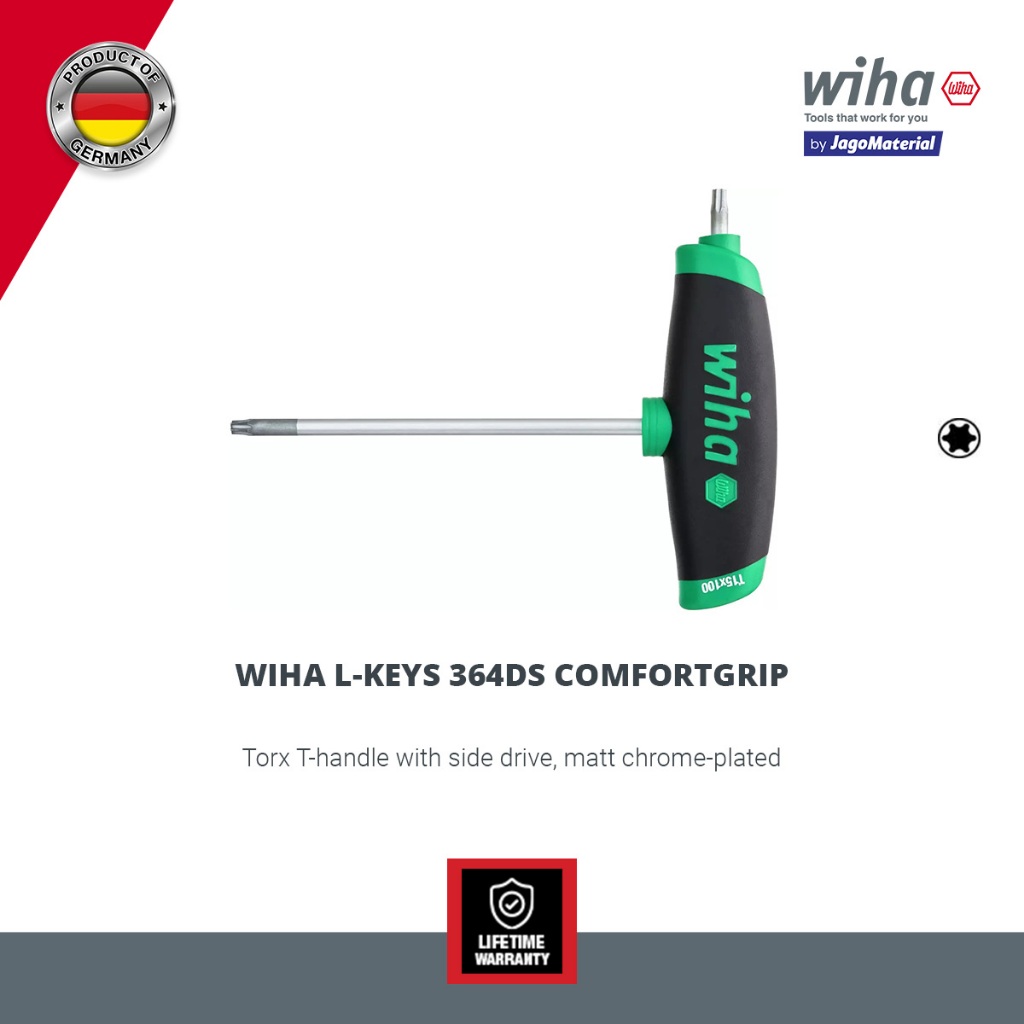 Wiha L-Keys with T Handle 364DS ComfortGrip - Torx L-Key