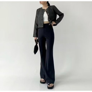 Flare Pants wide leg / Fit & flare / highwaist cutbray scuba
