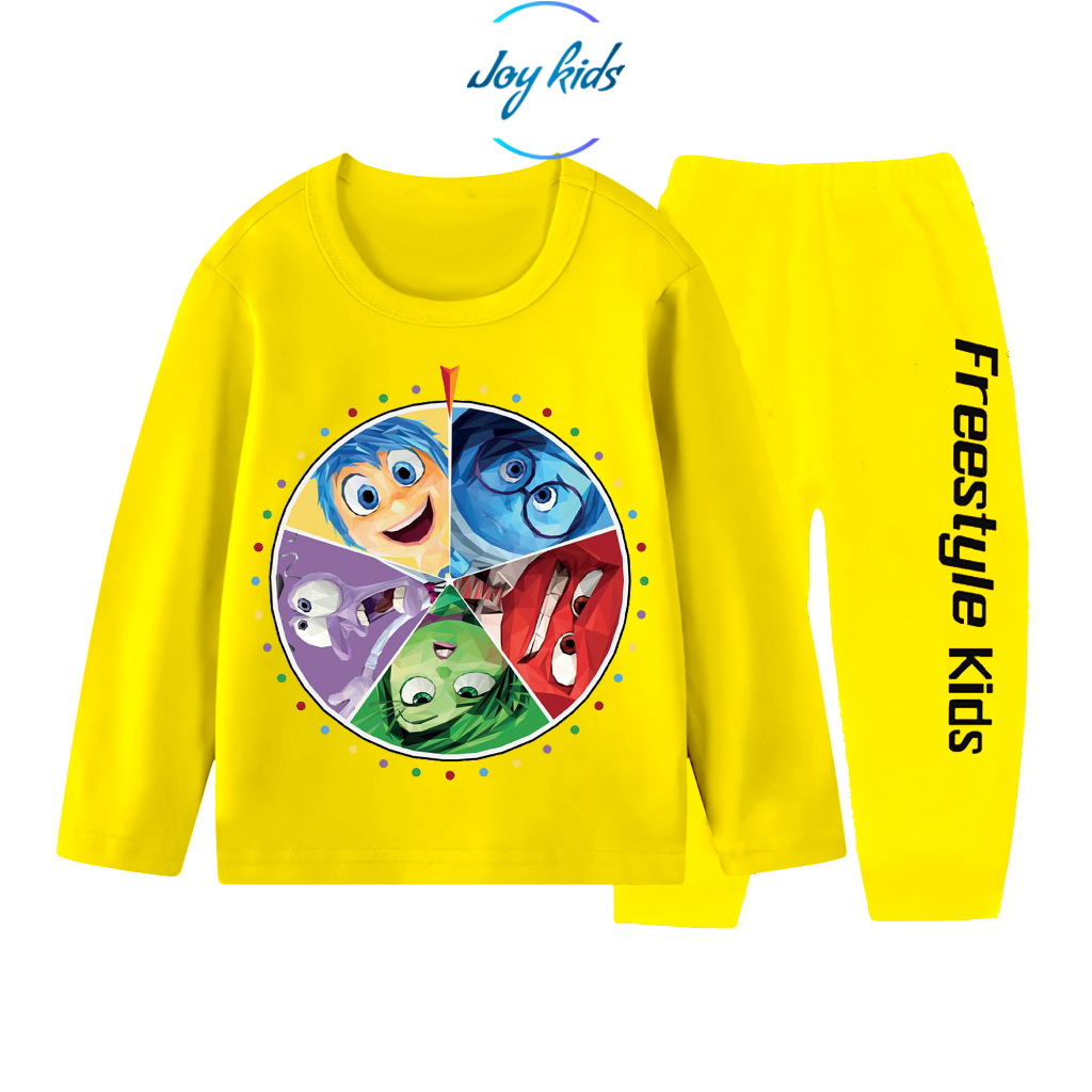 Joy Kids Inside Out ชุดชุดนอนแขนยาวสําหรับเด็กอายุ 1-10 ปี