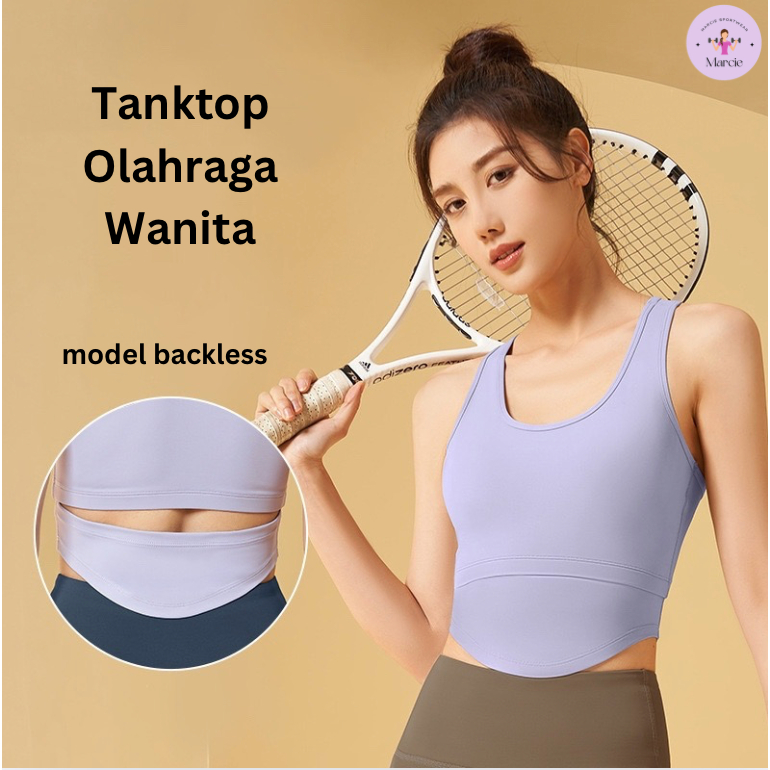 ผู้หญิงกีฬา Bra Tank Top โยคะพิลาทิสกีฬา Bra Top พร้อมถ้วยสําหรับ Padel เทนนิส Tank Top กีฬา Gym ฟิต