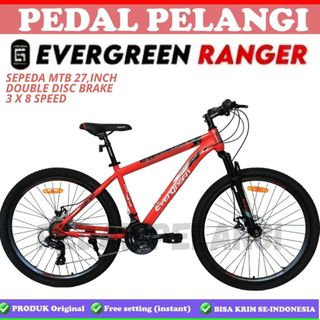 Sepeda gunung MTB 27.5 Inch Evergreen Ranger 545// EG 530// EG 685 BLAZE//Double disc brake 24 Speed