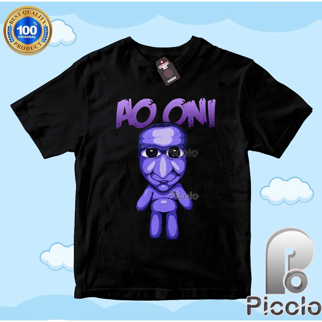 (FREE NAME) ใหม่ล่าสุด AO ONI ANIMATION MOTIF CHILDRENS TOP เสื้อยืด, COTTON MATERIAL