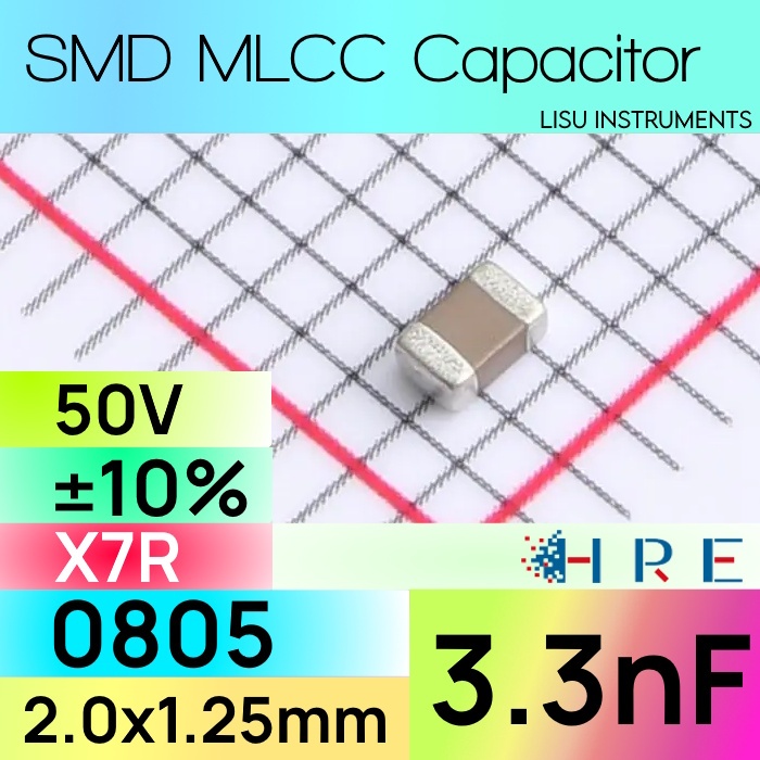 3.3nF 50V X7R ±10% 0805 SMD MLCC ตัวเก็บประจุ HRE CGA0805X7R332K500KT