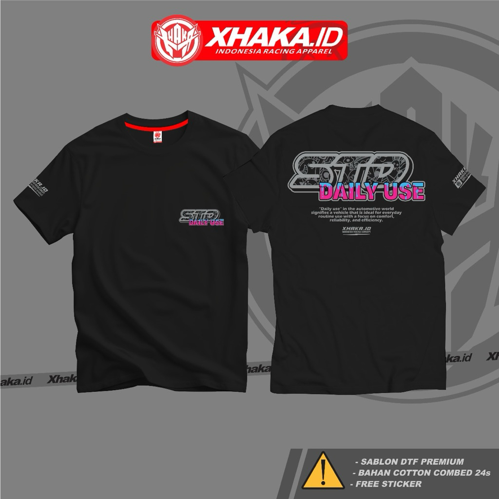 เสื้อยืด STD DAILY USE V2 Original XHAKA.ID Original XHAKA.ID ผ้าฝ้ายคุณภาพสูงพรีเมี่ยม 24s ฟรีสติกเ