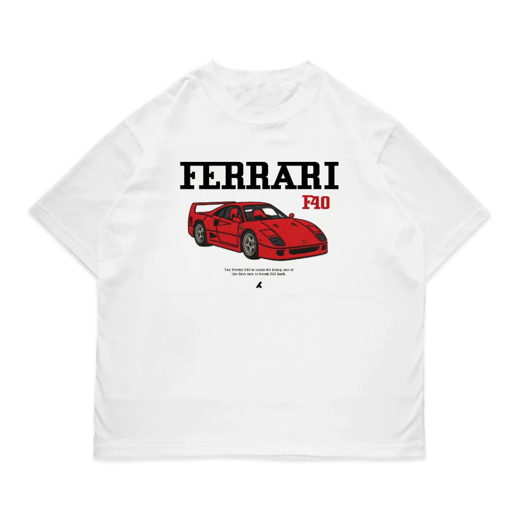 Kanzen เสื้อยืดโอเวอร์ไซส์ FERRARI F40 | EMBROIDERED MOTIFS