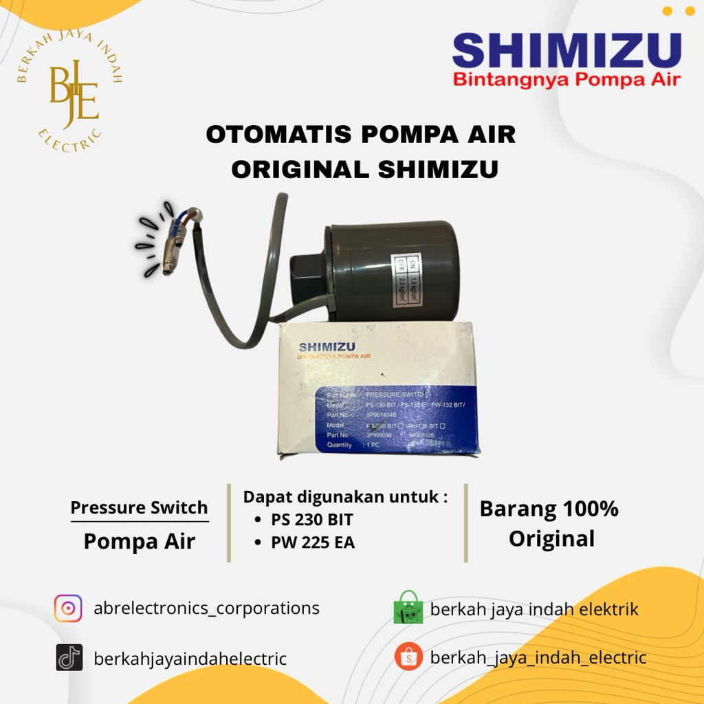 ปั๊มน้ํา SHIMIZU ดั้งเดิมอัตโนมัติ PS 230 BIT PW 225 สวิตช์แรงดัน EA